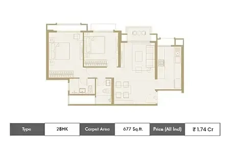 3 BHK 855 SqFt